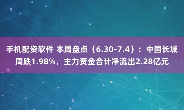 手机配资软件 本周盘点（6.30-7.4）：中国长城周跌1.98%，主力资金合计净流出2.28亿元