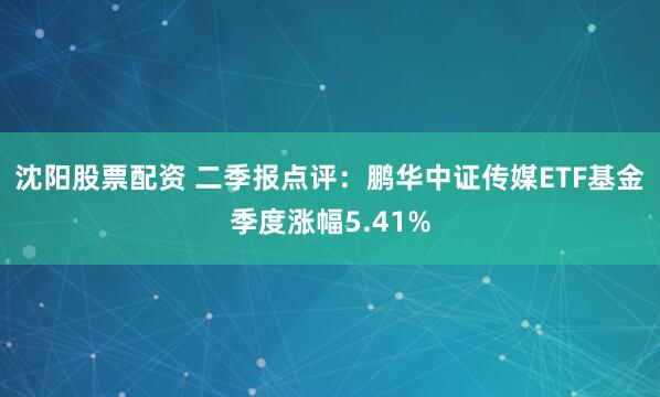 沈阳股票配资 二季报点评：鹏华中证传媒ETF基金季度涨幅5.41%